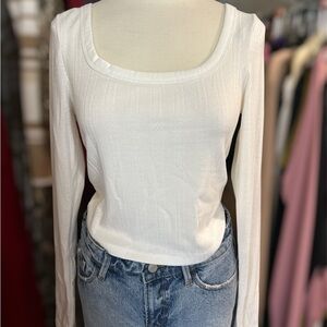 Wild Fable White Long Sleeve Blouse